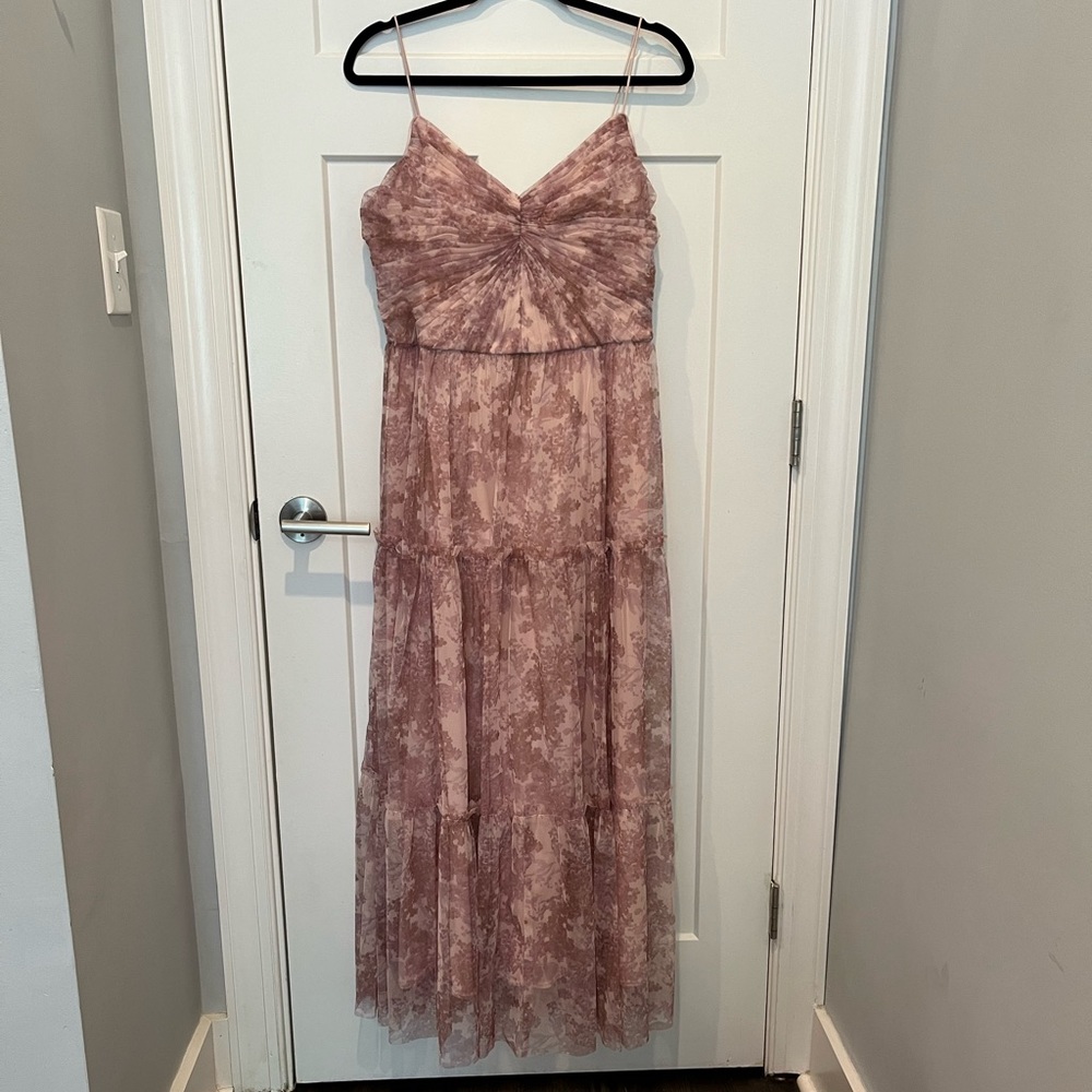 Adrianna Papell Floral Chiffon Evening Gown - Size 10